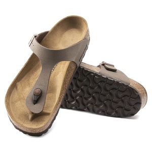 NIB Birkenstock Gizeh Mocha Birkibuc Regular Width